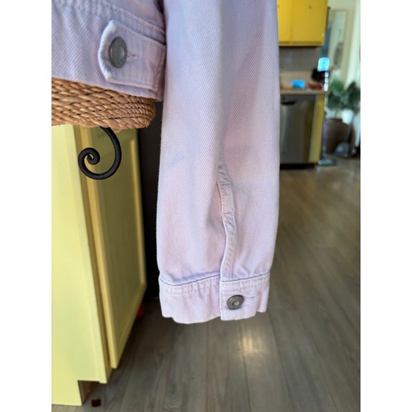 Free People Denim Jacket Women's Small Light‎ Wash Lilac Purple Trucker Jean - Picture 10 of 14